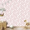 Wallpaper Flowers White and Coral, Small Detail for Living Room and Bedroom 50x1000