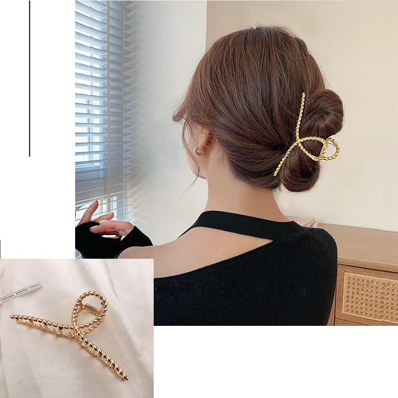 New Metal Claw Clip for Women Gold Geometric Hair Claw Large Size Headband Hairpin Claw Clip Hair Crab Hair Accessories