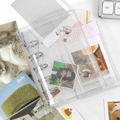 A6/A7 Glitter PVC 5-Hole Loose-Leaf Pocket Diary Notebook