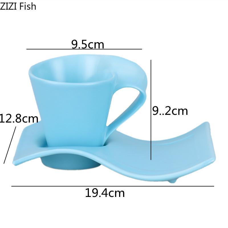200/250ml Wave Ceramic Mug Creative Breakfast Milk Cup Couple Afternoon Tea Coffee Cup Home Office Kitchen Supplies Drinkware