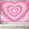 Cute Pink Heart Print Pattern Tapestry Home Bedroom Home Living Room Dormitory Wall Decor Background Cloth Tapestry