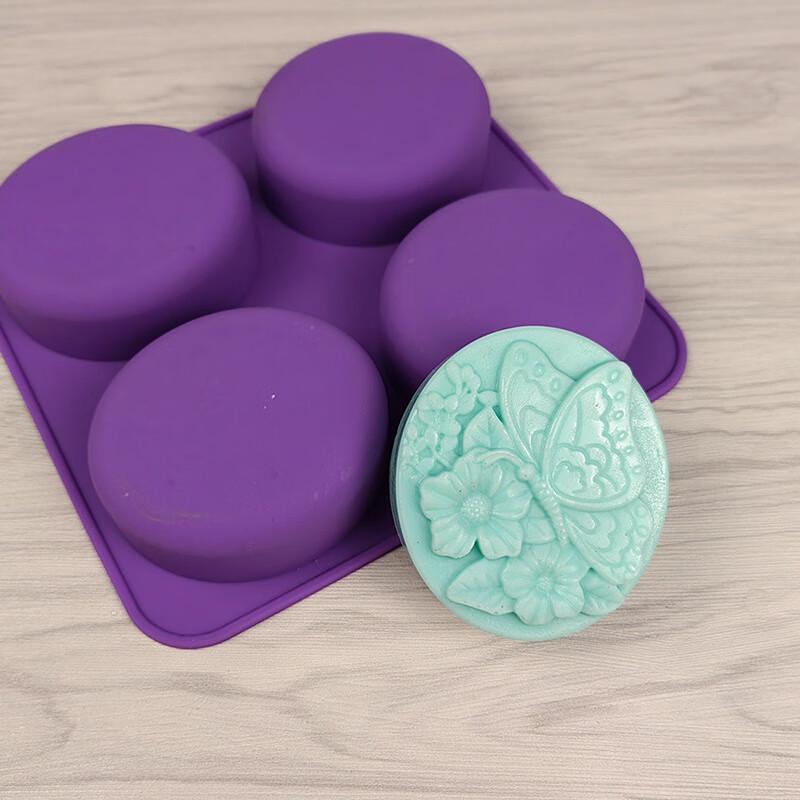 Four-Cavity Oval Butterfly Flower Silicone Mold
