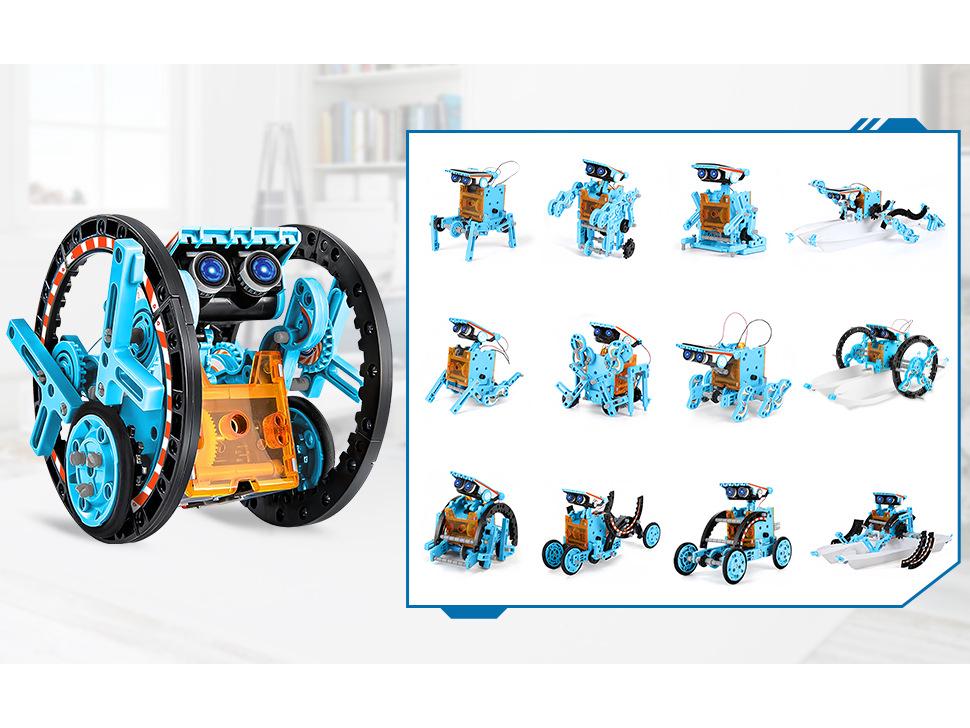 13-in-1 Solar & Battery Dual-Use DIY Robot Toy Kit