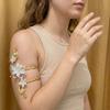 Hollow Out Open Arm Bangle Floral Arm Ring Vintage Iris Flower Bracelet  Hand Jewelry