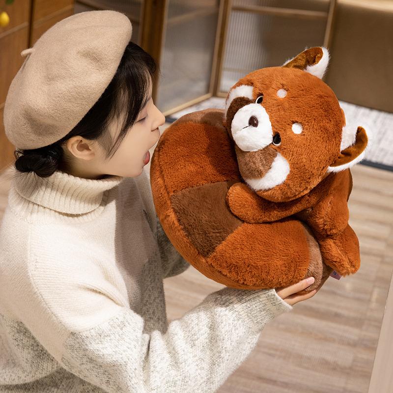 Cute Donut Raccoon Doll Red Panda Plush Toy Raccoon Doll Children's Sleeping Doll Birthday Gift