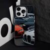 Negro Blanco para B-BMW Funda de Teléfono Para iPhone 16,15,14,13,12,11,8,7,Pro,Max,Plus,Mini,XS,SE Anti Caída Negro Mate Duro