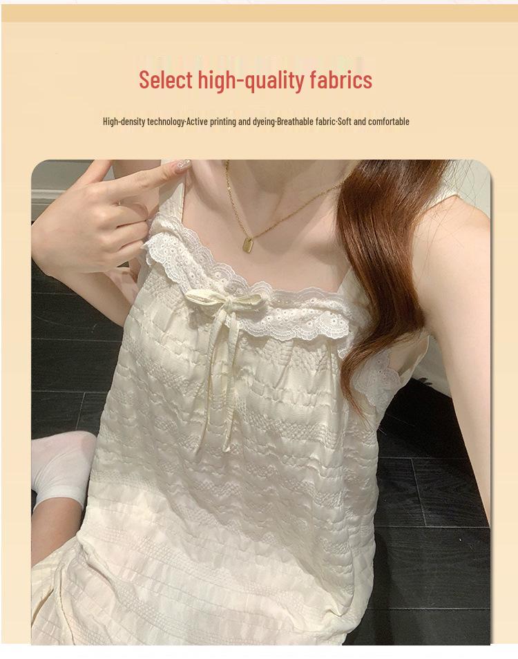 2026 Summer Women's Cloud Cotton Nightgown with Chest Pads, Princess Style Camisole Loungewear.