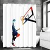 Junior Shooter Basketball Shower Curtain, Bathroom Decorative Shower Curtain, Waterproof Shower Curtain With Hooks