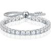 Moissanite Tennis Bracelet 1.79ct-8.69ct Adjustable Bracelet for Women 18K White Gold Plated S925 Sterling Silver Tennis Bracelet D Color VVS1 Round