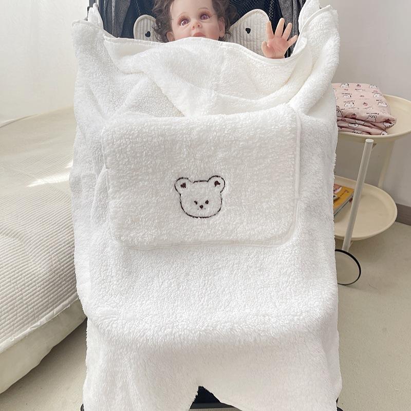 Winter Fleece Baby Blanket Waist Stool Cloak Stroller Blankets Thicken Warm Infants Cloak Cart Cover Blanket Bedding Baby Stuff