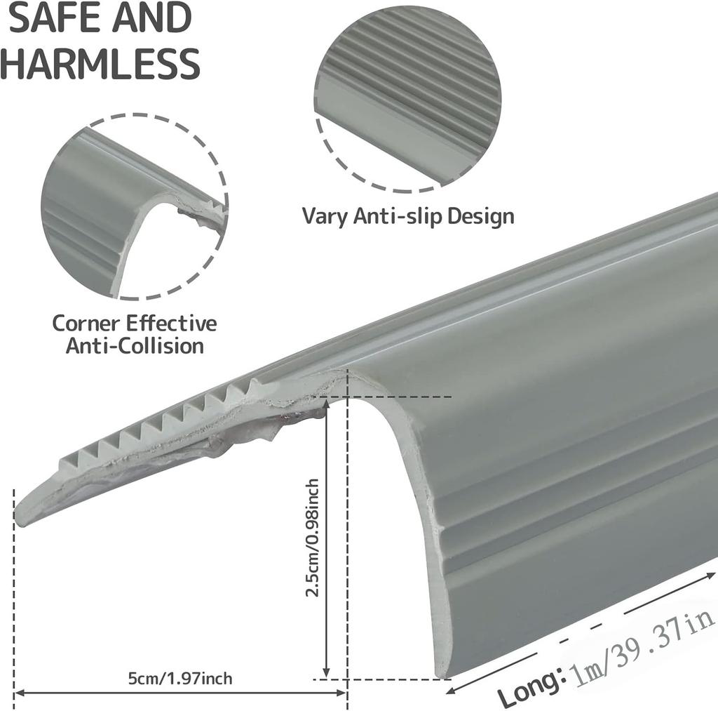 1pc 1m/39.37inch Staircase Edge Protector, Self-adhesive Anti Slip Staircase Step,  Easy To Install for Both Outdoor