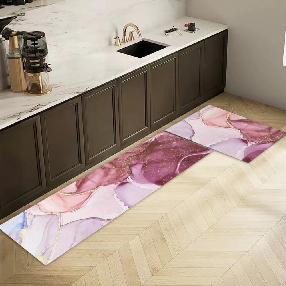 Microfiber Kitchen Two-piece Floor Mat Foot Pad Home Balcony Carpet Long Non-slip Oil Absorption and Water Absorption