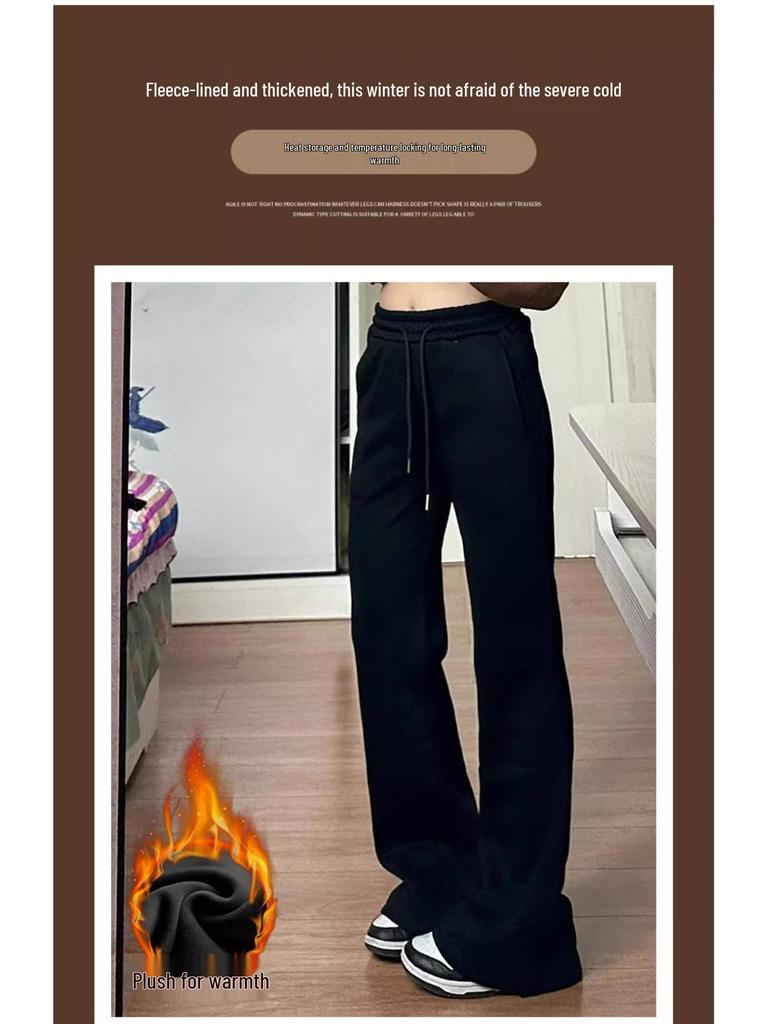 High Waist Deep Grey Flare Pants - Petite Slimming Casual Sweatpants for Women