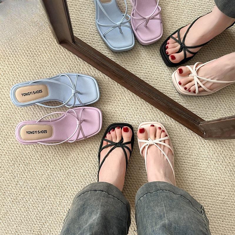 Casual Wedge Heel Slippers Flat-bottomed Thick-soled Sandals Women's Shoes Fashionable and Versatile
