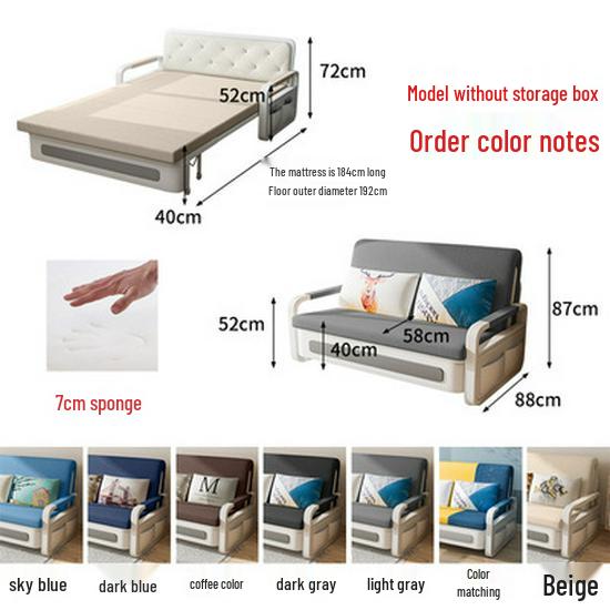 Compact Foldable Fabric Sofa Bed for Small Apartments - Comfortable and Space-Saving