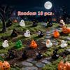 10Pcs Mini Halloween Pumpkin Duck Micro Landscape Resin Ornament Devil Duck Halloween Carnival Party Gift Home Desktop Decoratio