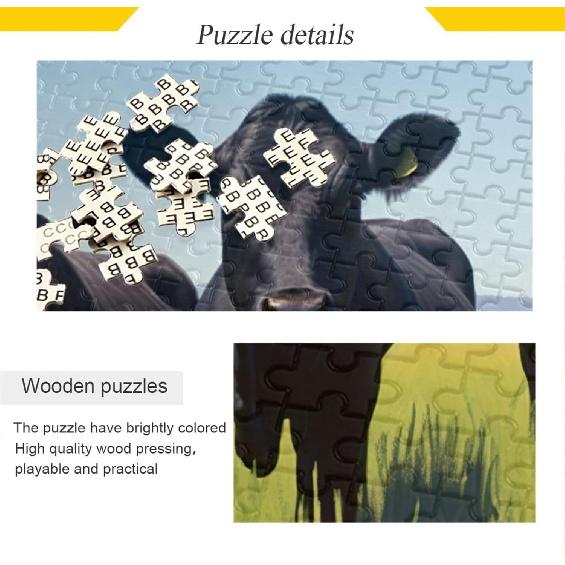 

Burbuja Пазлы 500 деталей для взрослых, Пазл с черными коровами, Игра для семейного праздника, Подарок на день рождения