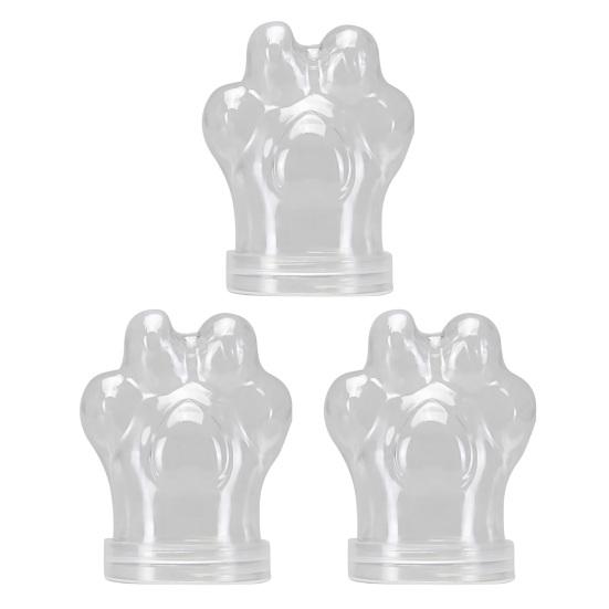 

Пляшка для зберігання у формі лапки Прозора пляшка-сувенір для котячої шерсті Пластикова пляшка для зберігання шерсті домашніх тварин з кришкою Пам ятна коробка-сувенір Контейнер для рукодільних аксесуарів 3pcs