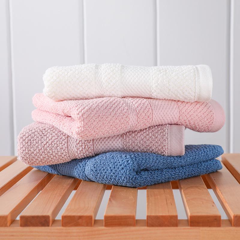 Manufacturer's Pure Cotton Honeycomb Jacquard Face Towel - 32-Ply Cut-Pile Washcloth with Embroidered Logo