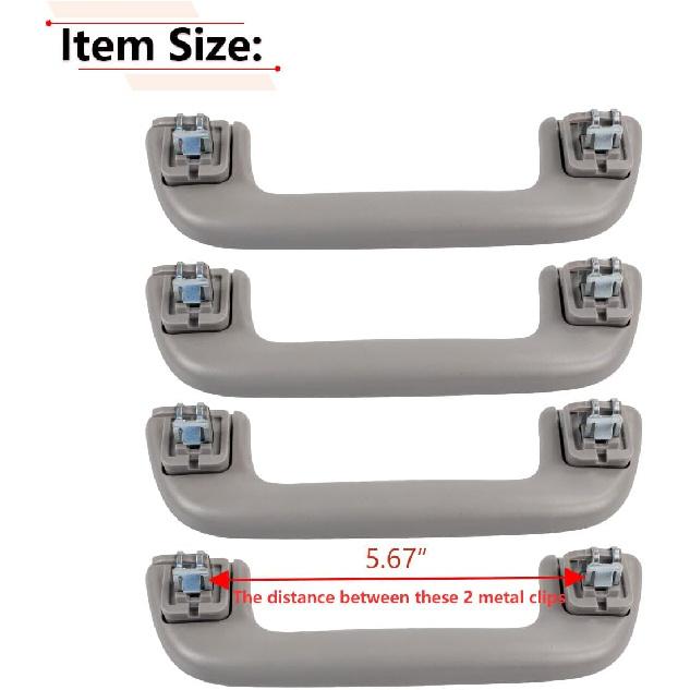 RLB-HILON 4PCS Interior Grab Handles Compatible With Toyota Model, For Corolla 4Runner Highlander RAV4 And More, Grip Assist Handle, Gray Color