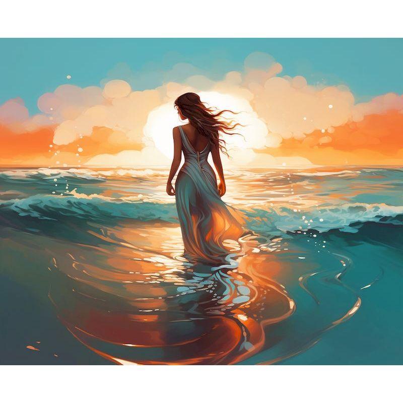 CHENISTORY Paint By Number Beach Couples Girl Drawing On Canvas Wall Art Picture Coloring By Numbers Home Decoration Painting
