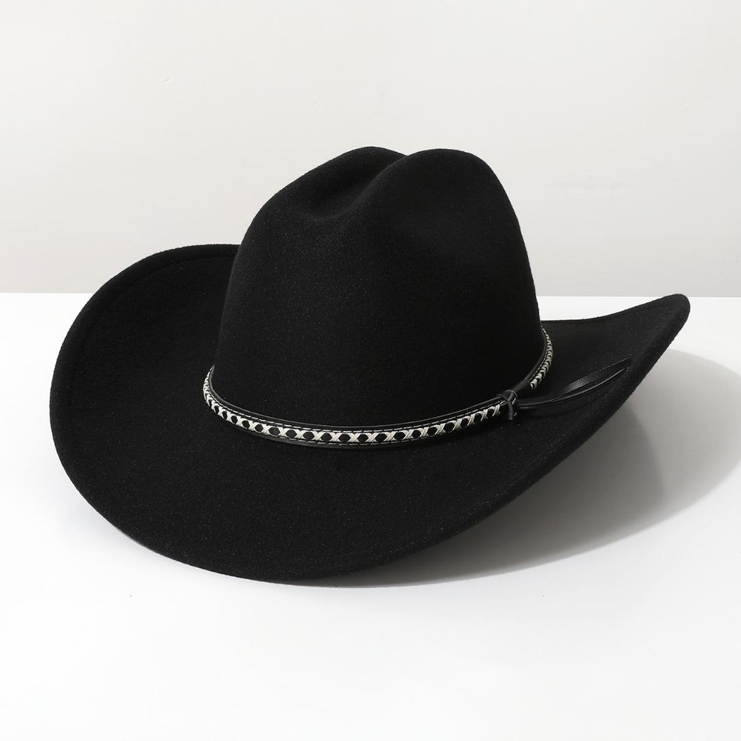 

New hand-woven ethnic-style felt hat, European and American street style Tibetan-style trendy hat Average Size чорний