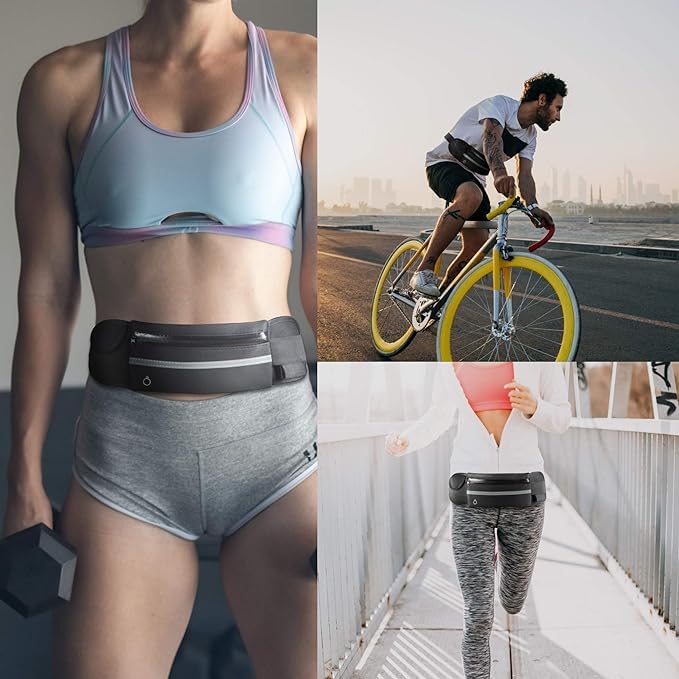 Jogging Waist with Water Bottle Adjustable Earphone Large Suitable for Full Water Running Lightweight Bag, Non-Bounce Design, Marathon, Running,