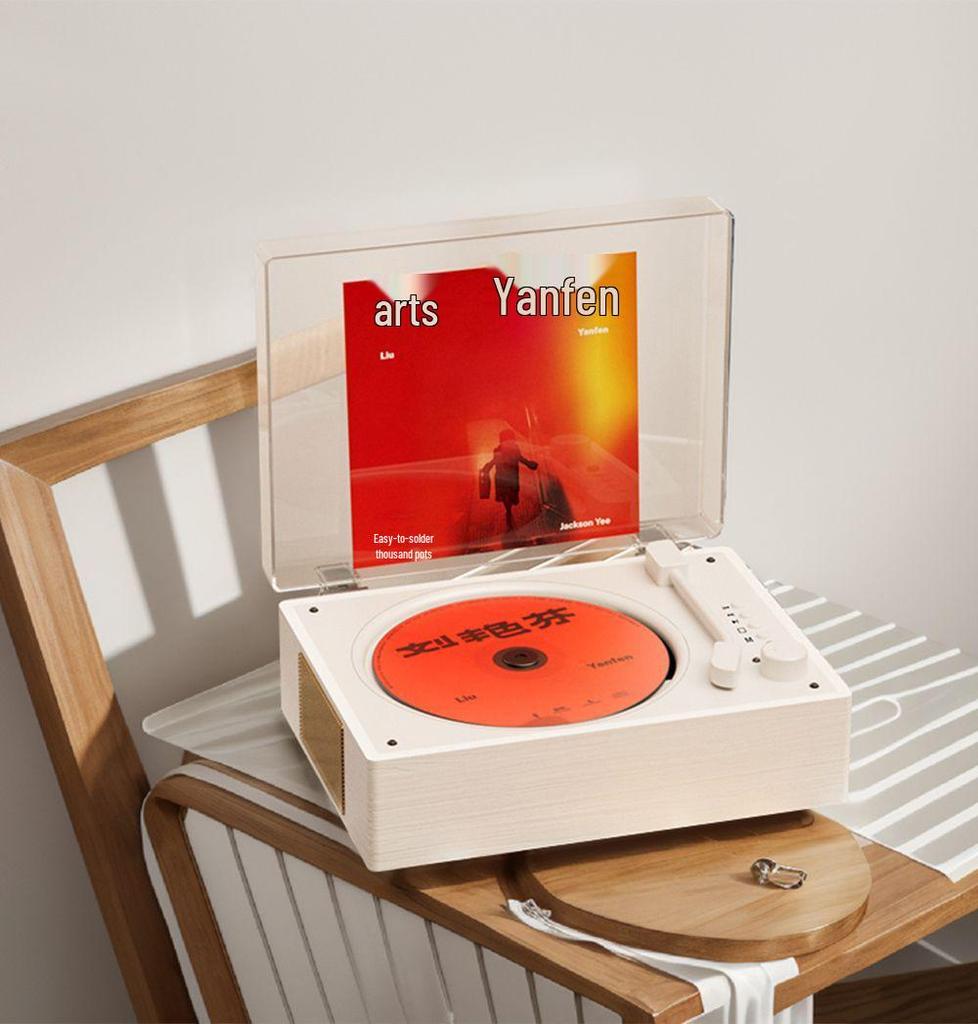 Retro Bluetooth CD Player & Speaker | Portable Rechargeable Home Audio System