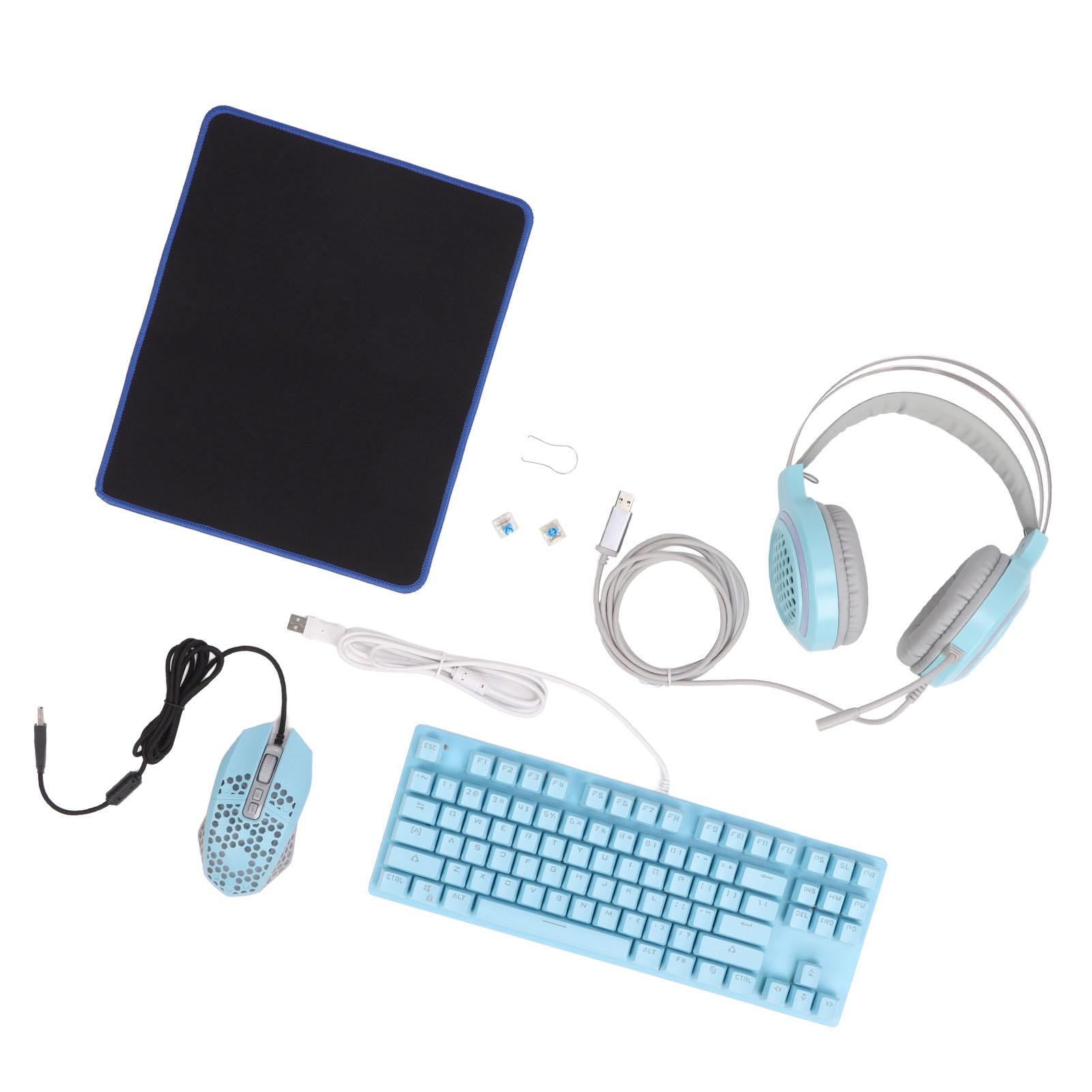 

Четыре игровых комплекта для компьютера с высокочувствительной RGB-подсветкой, шестью уровнями DPI, легким и удобным