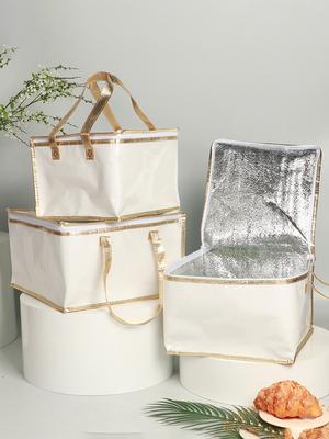Birthday Cake Insulated Bag, Thickened Hand-held Aluminum Foil Insulated Zipper Refrigerated Bag