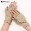 Botvotee Free Shipping Y2k Accessories Sleeves for Women Arm Warmers Winter Knit Sleeves Half Finger Pink Arm Guard Oversleeve