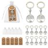 Thanksgiving Tree of Life Star Cross Pendant Party Gifts Kraft Labels and Organza Bag Baptism Gifts