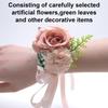 2Pcs Wrist Corsages for Mother of Bride and Grooms, Rose Corsages Wristlet for Bridal and Bridesmaid, Corsages for Proms