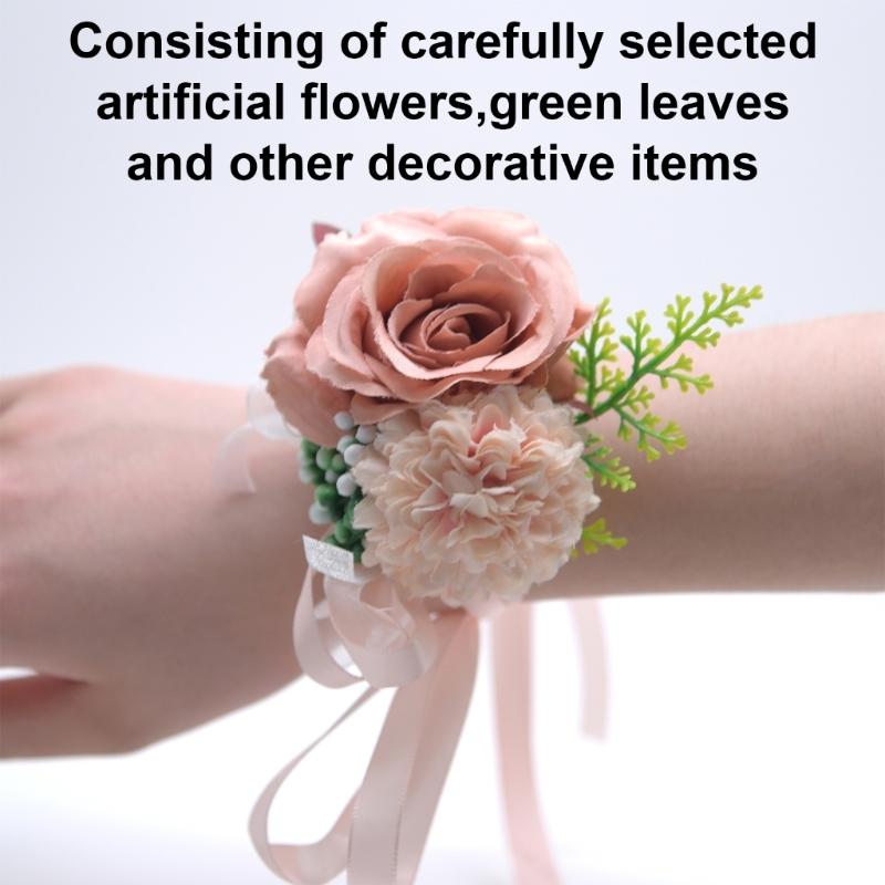 2Pcs Wrist Corsages for Mother of Bride and Grooms, Rose Corsages Wristlet for Bridal and Bridesmaid, Corsages for Proms