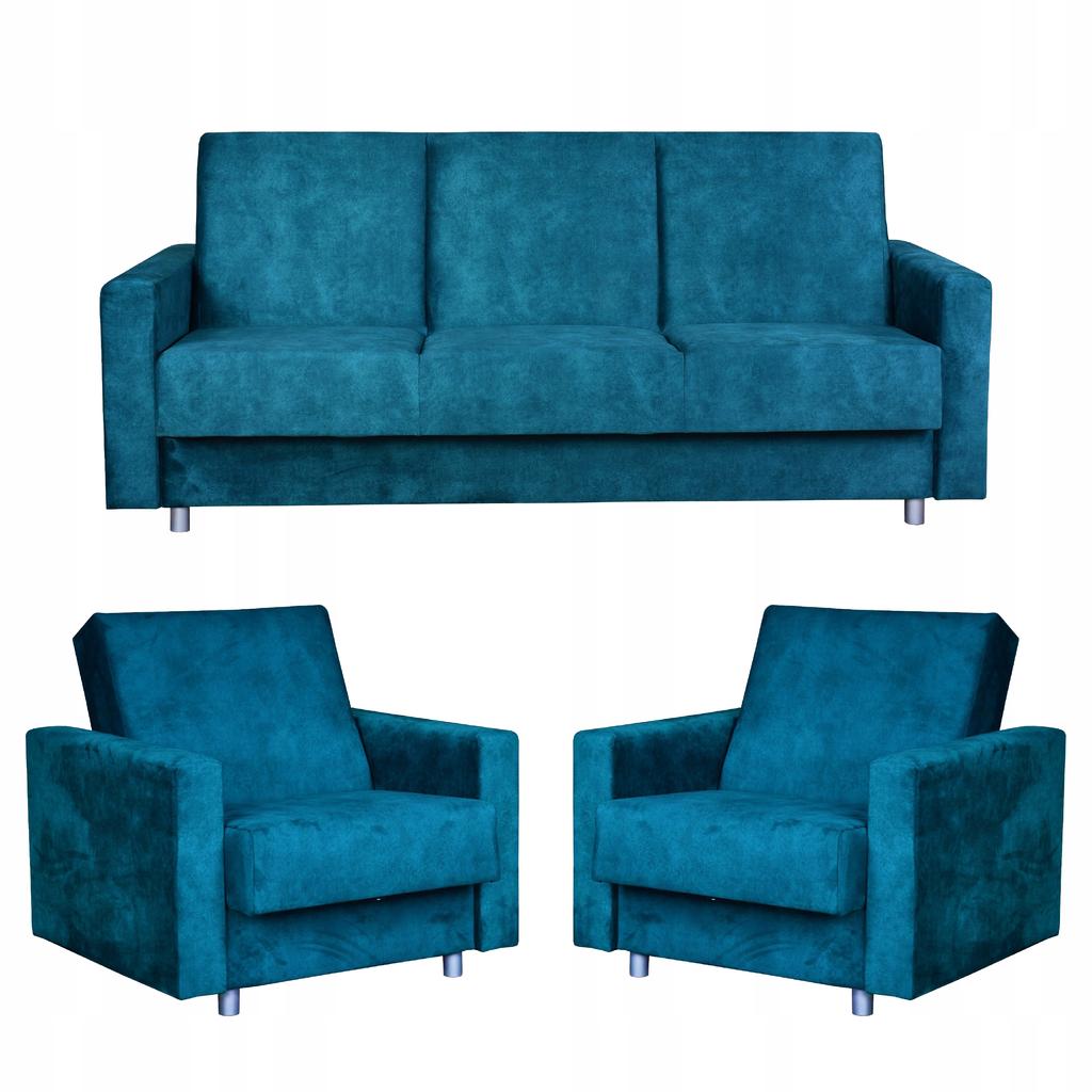 Polstergarnitur Alicja Ausklappsofa Sofa Sessel Family Möbel Türkis