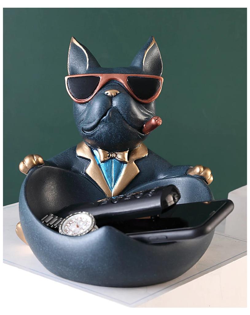 1pc fashionable dog statue - storage box - animal resin imitation handicraft suitable for home decoration and holiday gifts