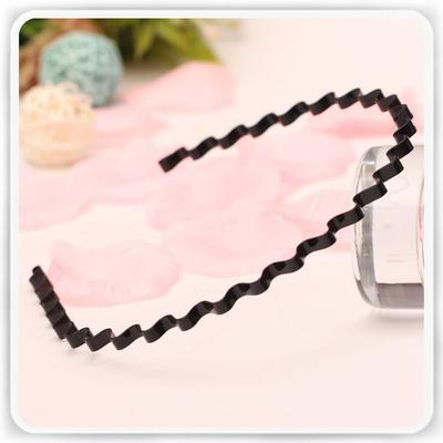 Black Facial Cleansing and Makeup Hair Band Instant Noodle Wavy Steel Wire Hair Band, Hair Clip