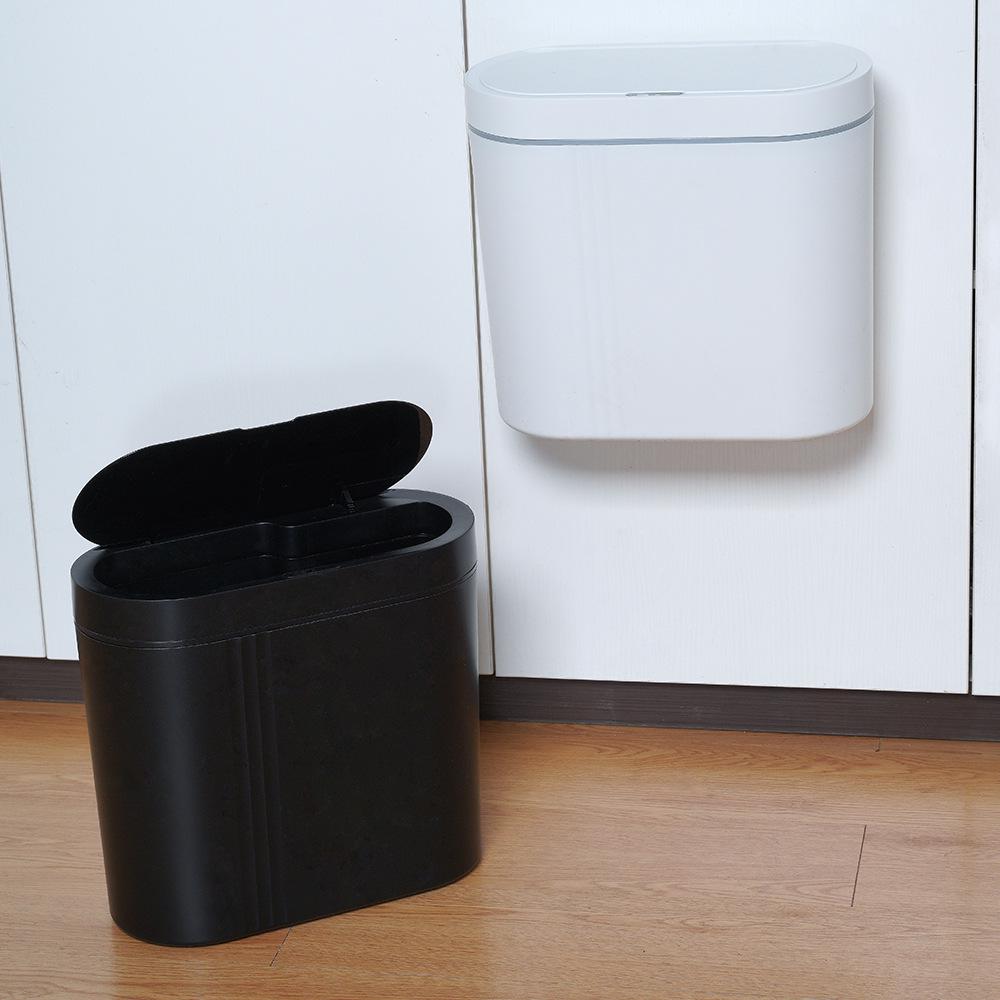 Smart Induction Trash Can: Automatic Lid for Kitchen & Bathroom