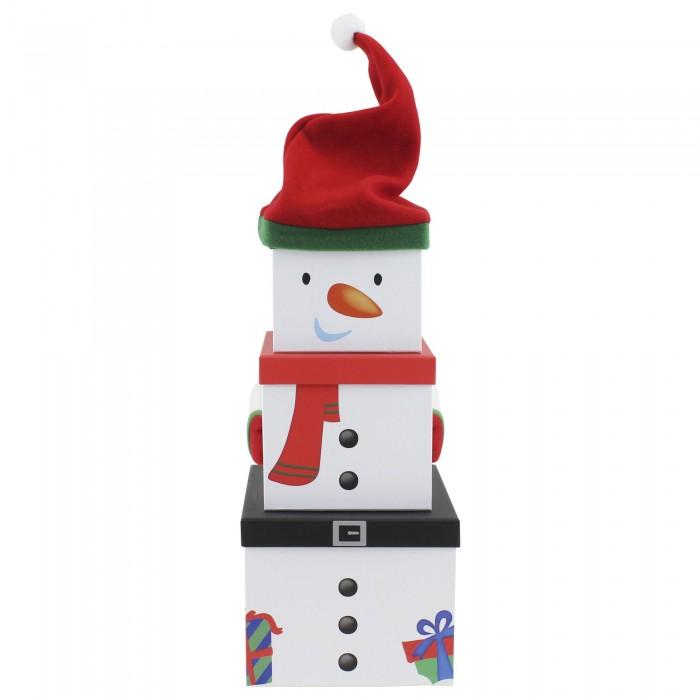 Eurowrap Plush Snowman Christmas Gift Boxes (Pack of 3)