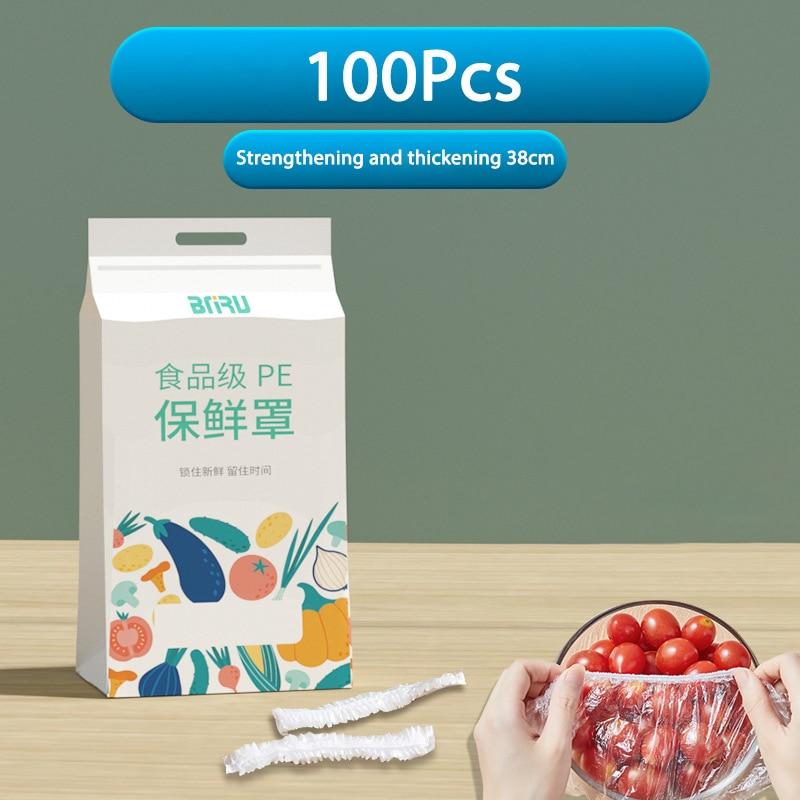 1box Disposable Food Storage Cover Reusable Elastic Fresh Food Cover Elastic Packaging Dish Fresh-keeping Bag Shower Cap YSXX