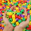20~200PCS Beaded Counting Toys DIY Handmade Puzzle Wearing Beads Building Blocks Children Early Education Geometry Shape Toy TMZ