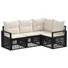 Garden Sofa Set 4 Pcs Black Poly Rattan