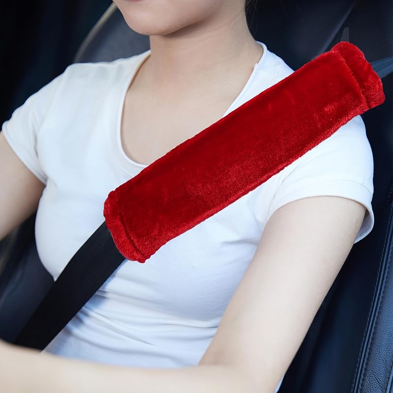 MOONET 2 Packs Car Seatbelt Covers Shoulder Pad For More Comfortable Driving, Universal Seat Belt Cover For Handbag Camera Backpack Straps, Soft Faux