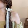 Simple bow, flower love hairpin, fashionable super fairy long tassel duck bill clip, temperament versatile hair accessories