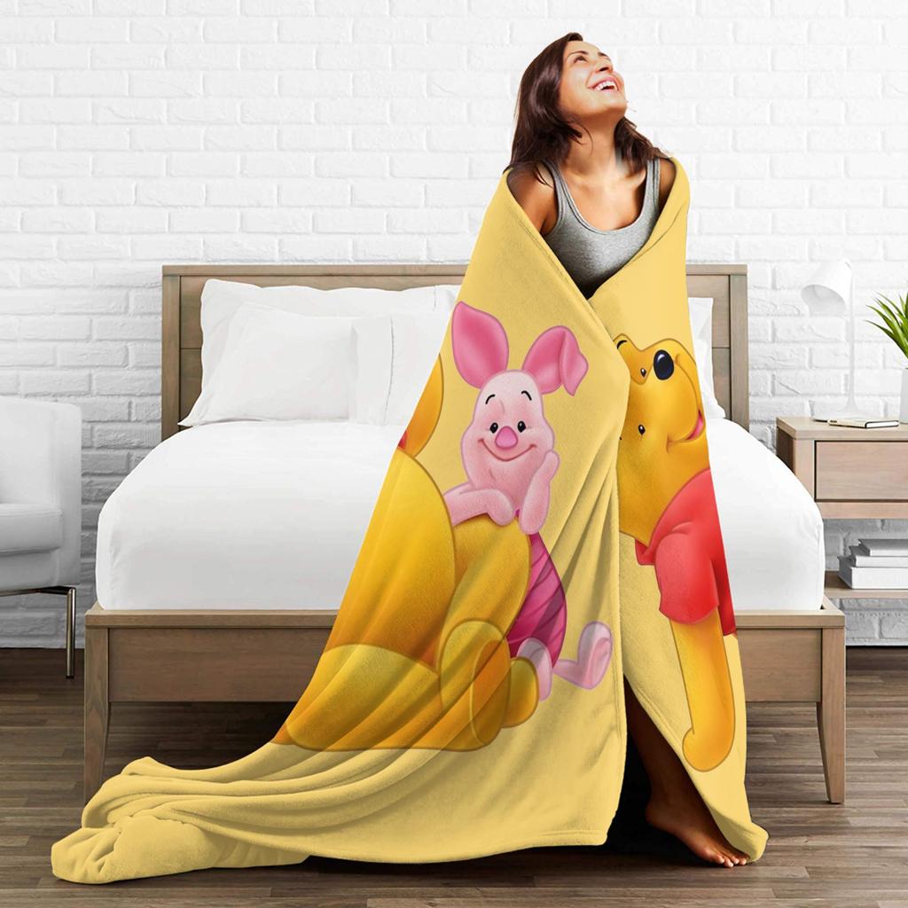 Die Winnie Puuh Bär Decke Flanell Fantastisch Warm Überwurfdecke für Tagesdecke Winter,