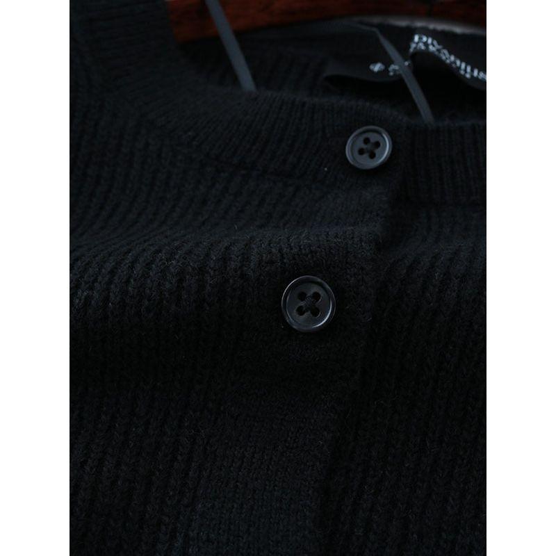 Casual All-matching Black Single Breasted Long Sleeve Cardigan Foreign Trade Original Order Small Loose Outdoor Women Knit