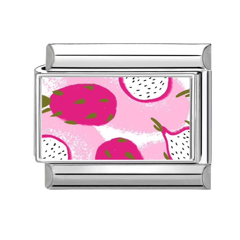 Creative Fruits Series Grape Cherry Lemon Coconut Orange Italian Charm Link Fit 9MM Stainless Steel Jewelry DIY Making Bracelet
