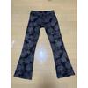 Used Edge Japanese Pattern Botanical Bandana Style Boot Cut Flare
