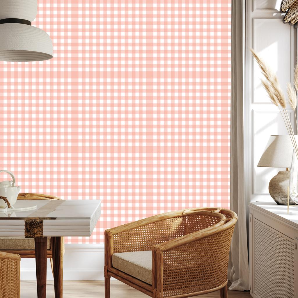Wallpaper Fabric Pattern Peach and Coral for Living Room and Bedroom 50x1000