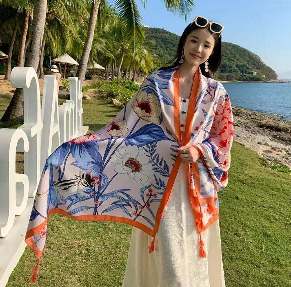 Új rojtokkal ellátott sál Yunnan Dali turizmus etnikai stílusú kendő női divat sokoldalú tengerparti strandtörölköző